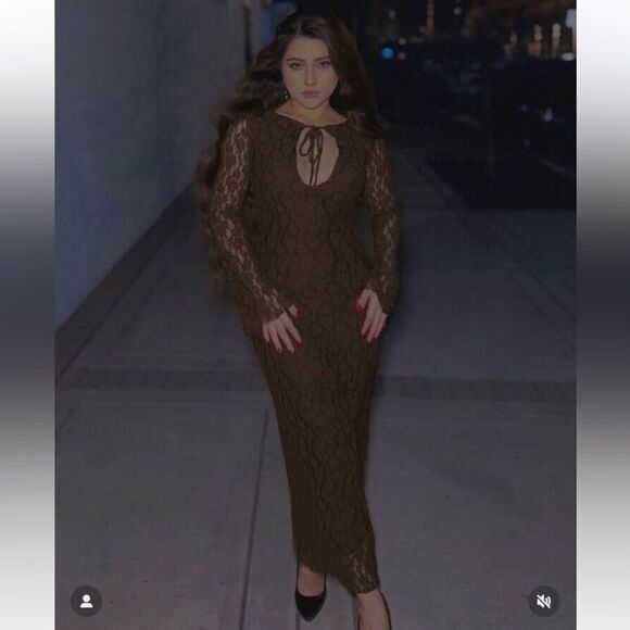 ZARA BOHO LONG LACE DRESS - Picture 11 of 16